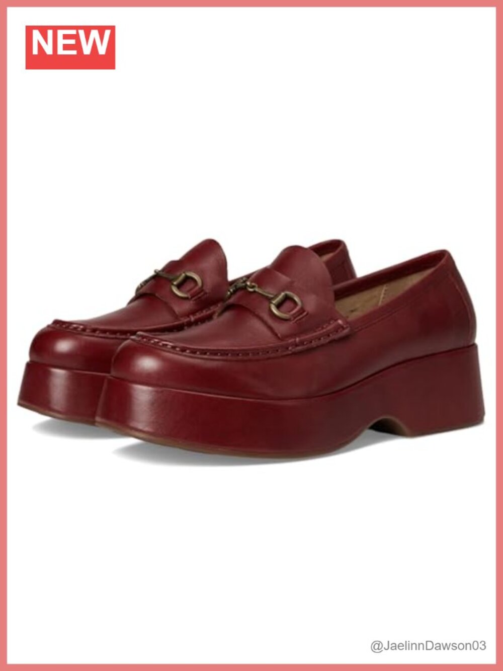 Leather Platform Loafers Round Toe Slip On Women's Shoes